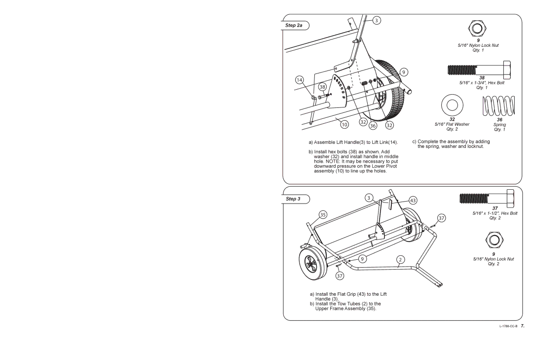 Cub Cadet SW-15CC owner manual Nylon Lock Nut Qty 