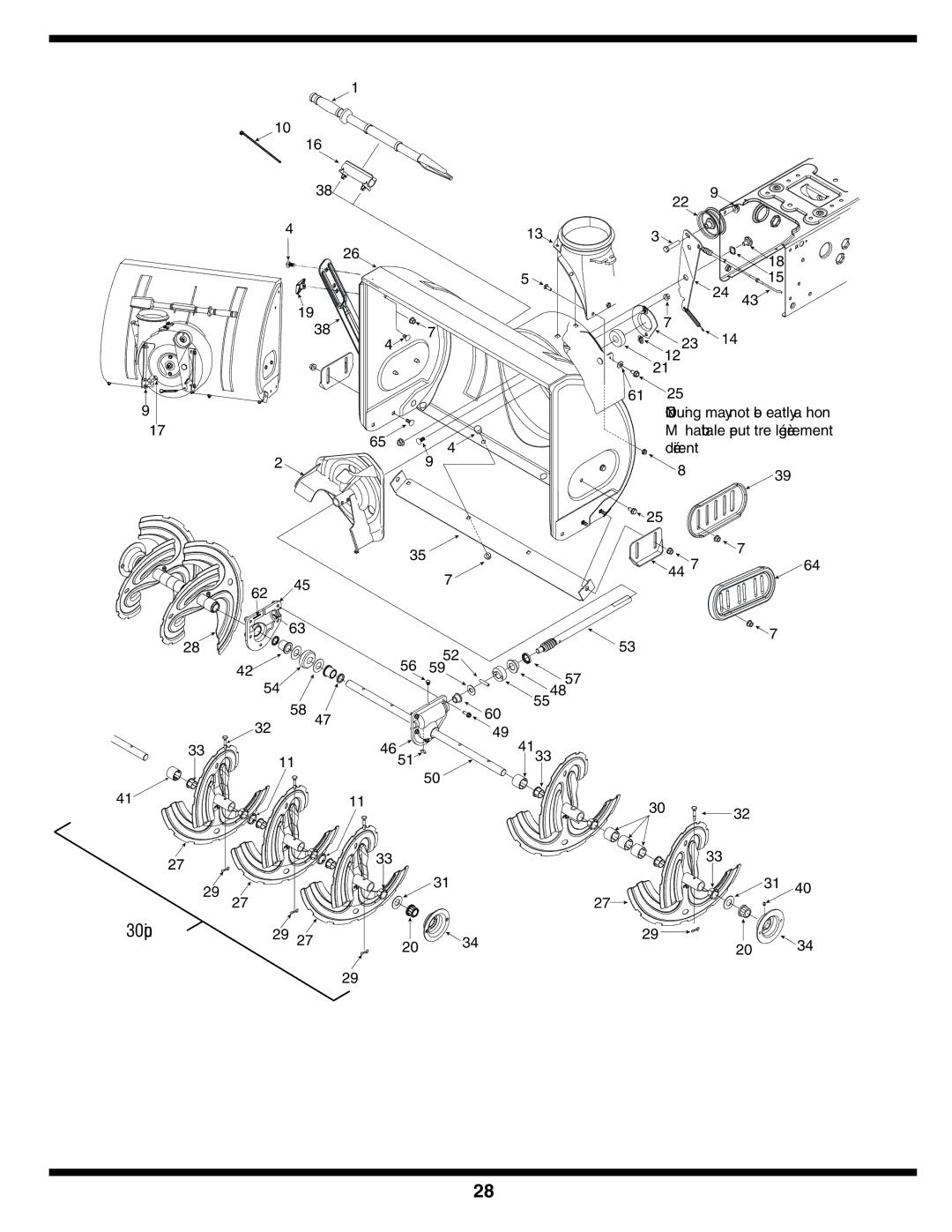 Cub Cadet Two Stage Snow Thrower warranty 30 in/po, Remarque Lhabitacle peut être légèrement différent 