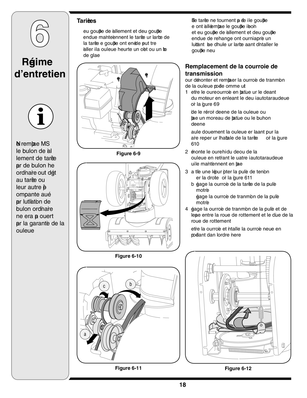 Cub Cadet Two Stage Snow Thrower warranty Transmission, De courroie la de Remplacement, Tarières 