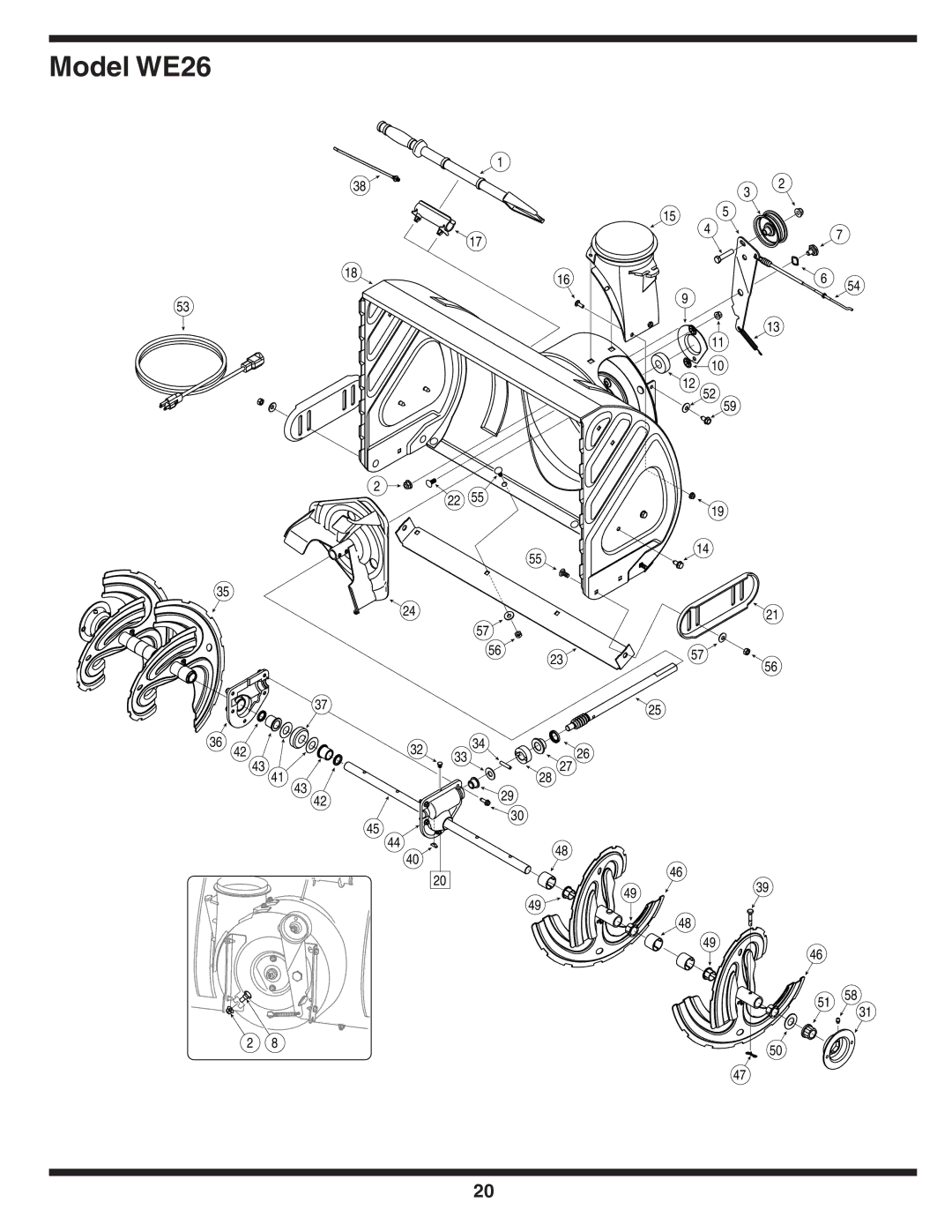 Cub Cadet WE 26 warranty Model WE26 