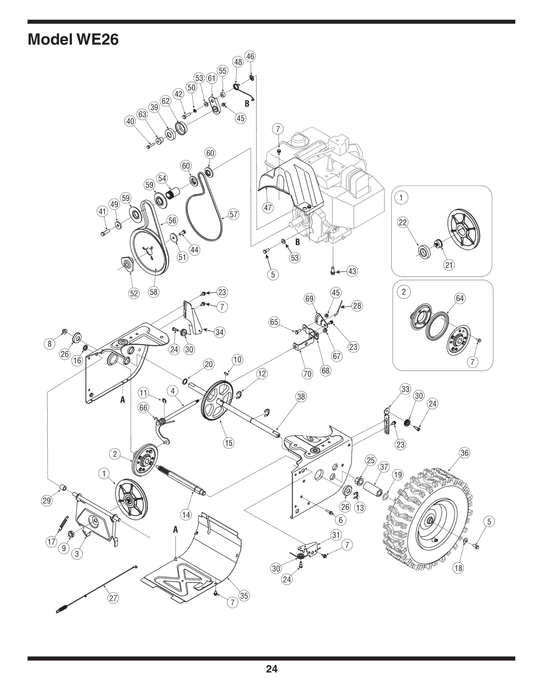 Cub Cadet WE 26 warranty 452 26 13 