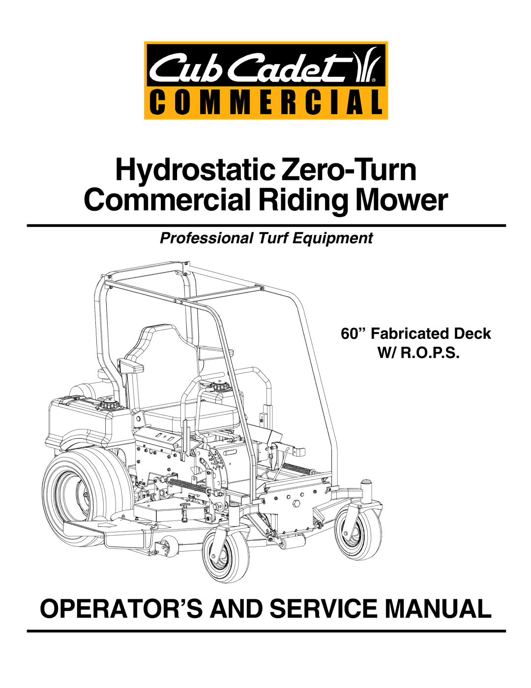 Cub Cadet service manual Hydrostatic Zero-Turn Commercial Riding Mower 