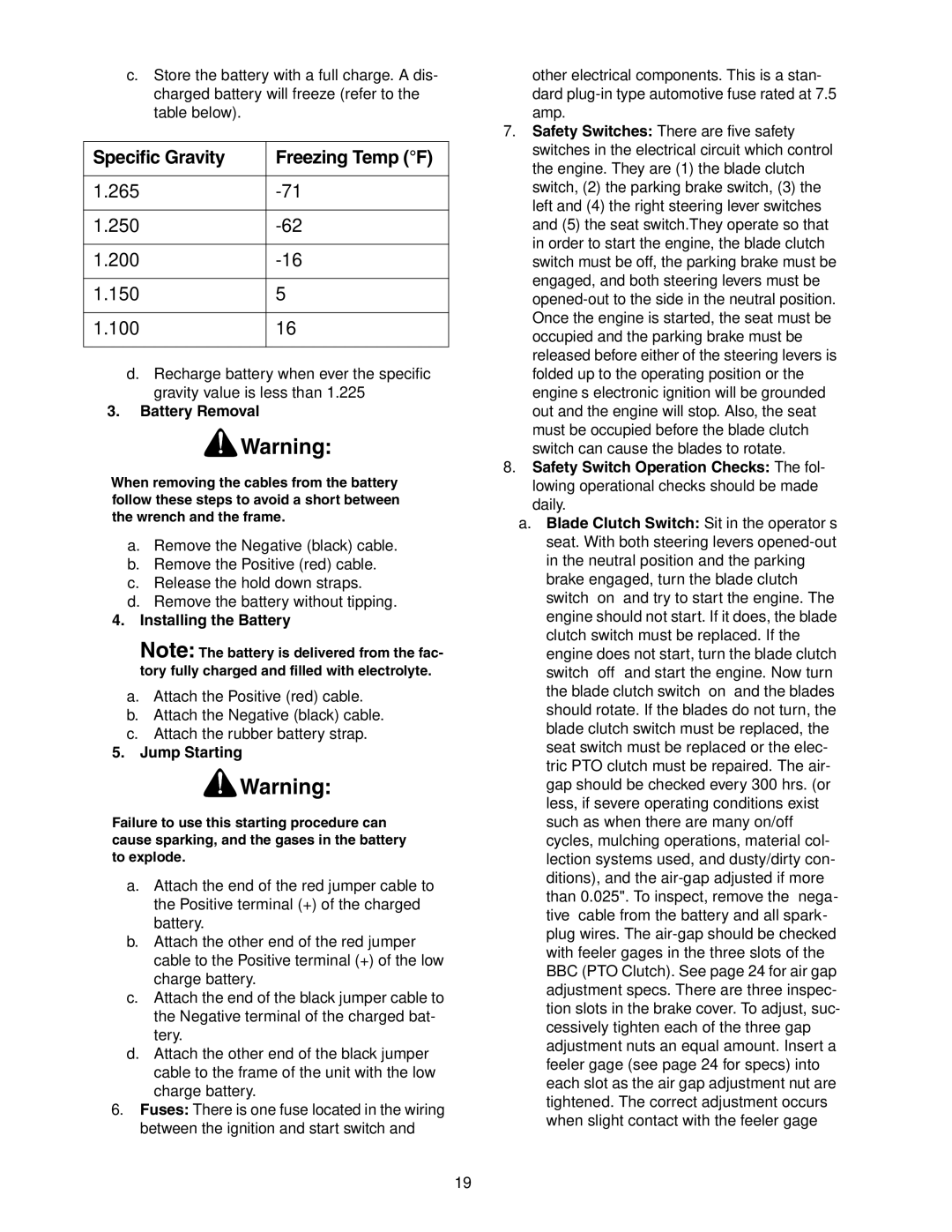 Cub Cadet Hydrostatic Zero-Turn Commercial Riding Mower Professional Turf Equipment Specific Gravity Freezing Temp F 