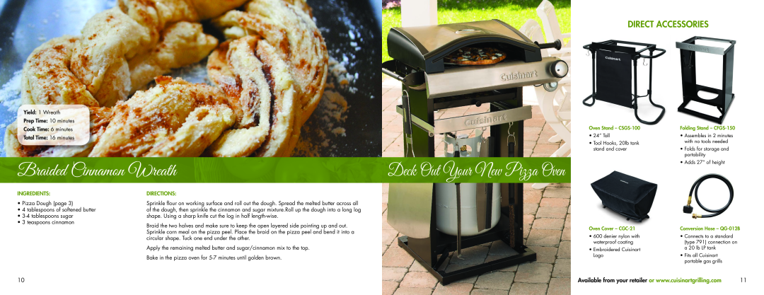 Cuisinart (105 - 115F Braided Cinnamon Wreath, Deck Out Your New Pizza Oven, Direct Accessories, Ingredients, Directions 