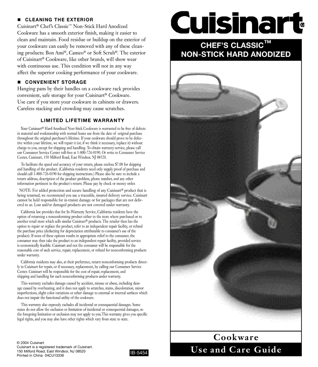 Cuisinart 66-17, 66-10 manual CLEaning the exterior, Convenient Storage, Limited Lifetime Warranty 