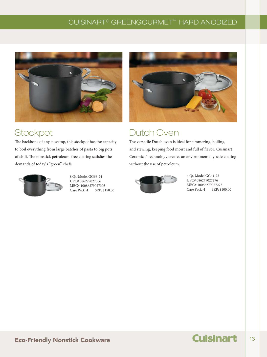 Cuisinart 726-38H, 755-26GD, 722-36H, GG-12 manual Stockpot, Dutch Oven 