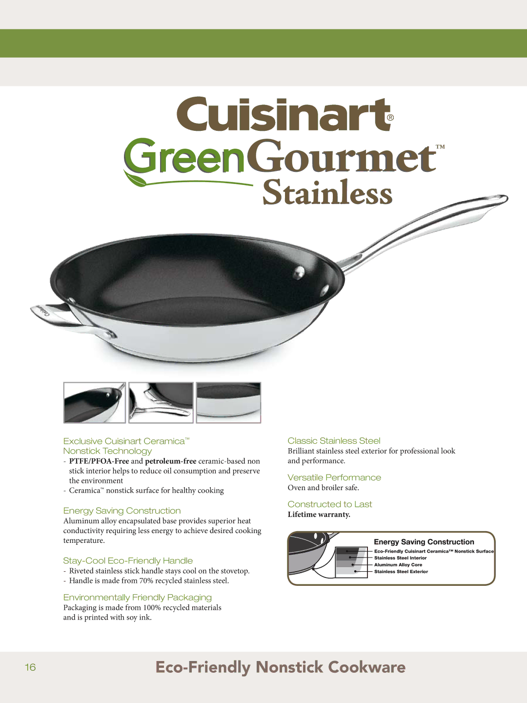 Cuisinart GG-12, 755-26GD, 722-36H, 726-38H manual GreenGourmet, Classic Stainless Steel 