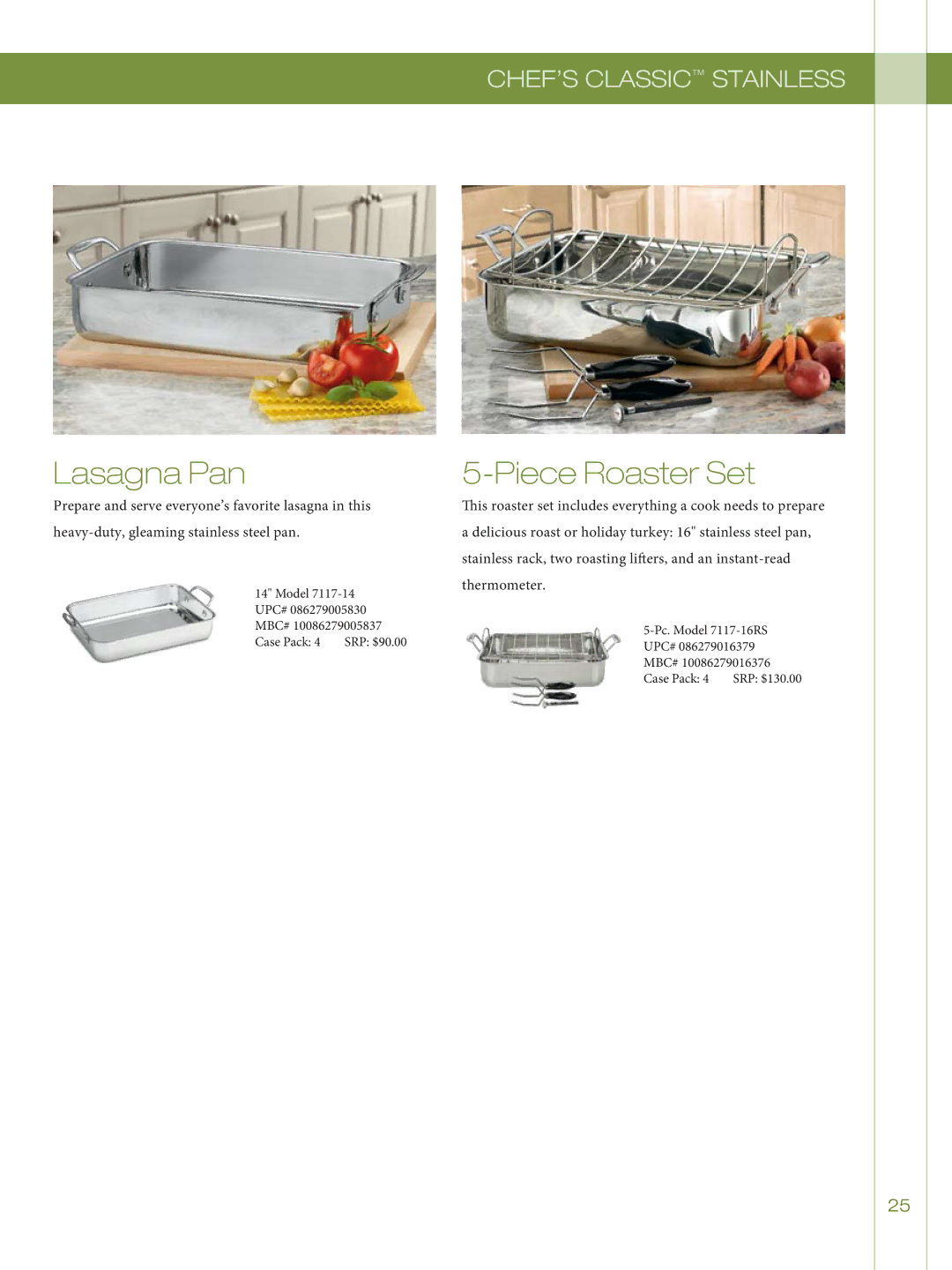 Cuisinart 726-38H, 755-26GD, 722-36H, GG-12 manual Lasagna Pan, Piece Roaster Set 