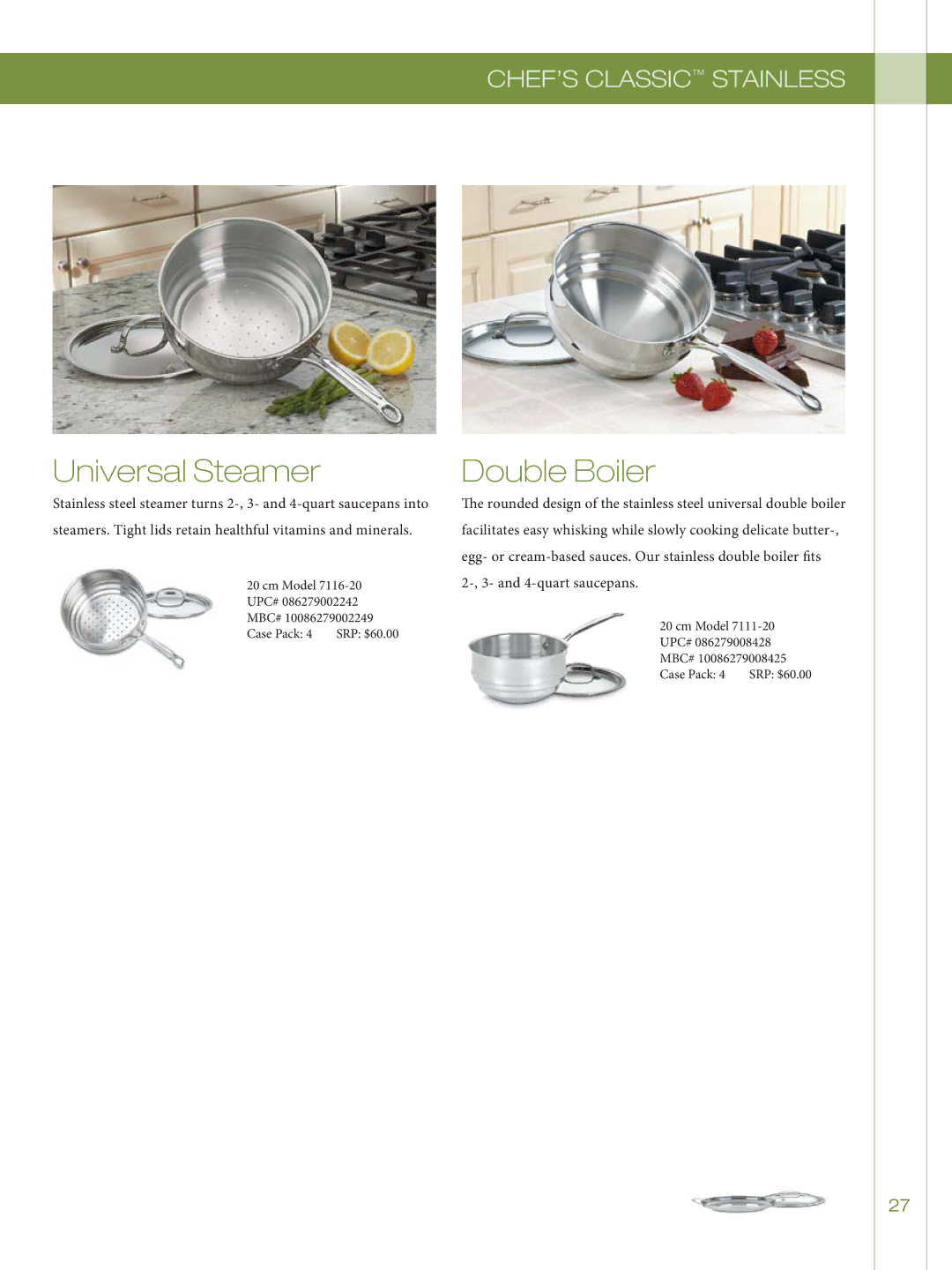 Cuisinart 722-36H, 755-26GD, GG-12, 726-38H manual Universal Steamer 