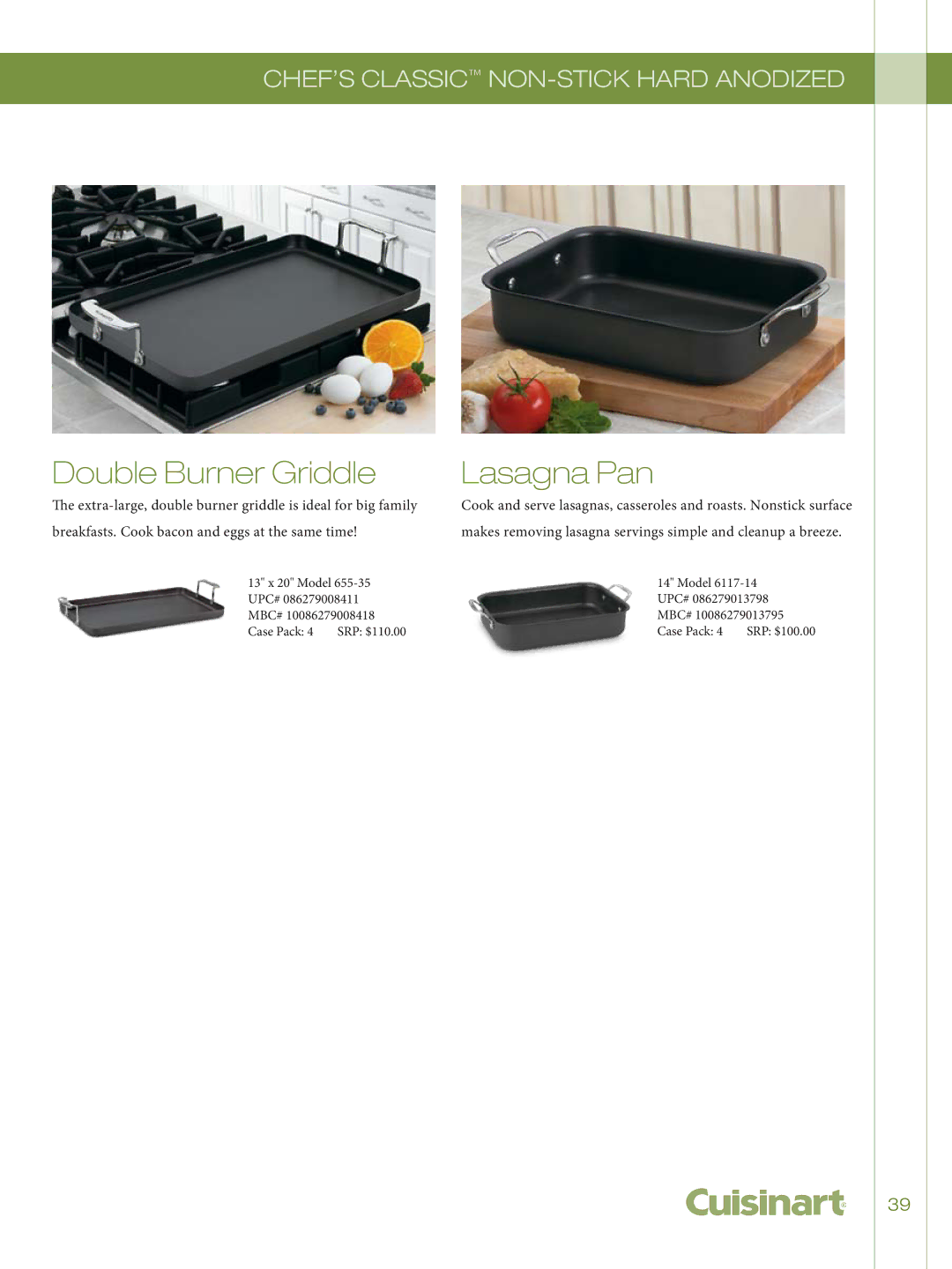 Cuisinart 722-36H, 755-26GD, GG-12, 726-38H manual 13 x 20 Model UPC# MBC# Case Pack 4 SRP $110.00 