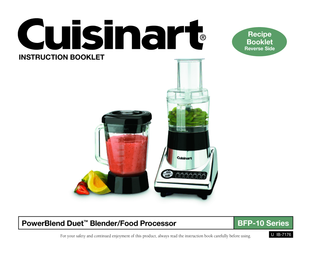 Cuisinart BFP-10 Series manual Instruction Booklet 