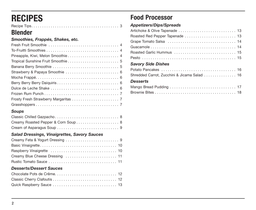 Cuisinart BFP-10CH manual Recipes 