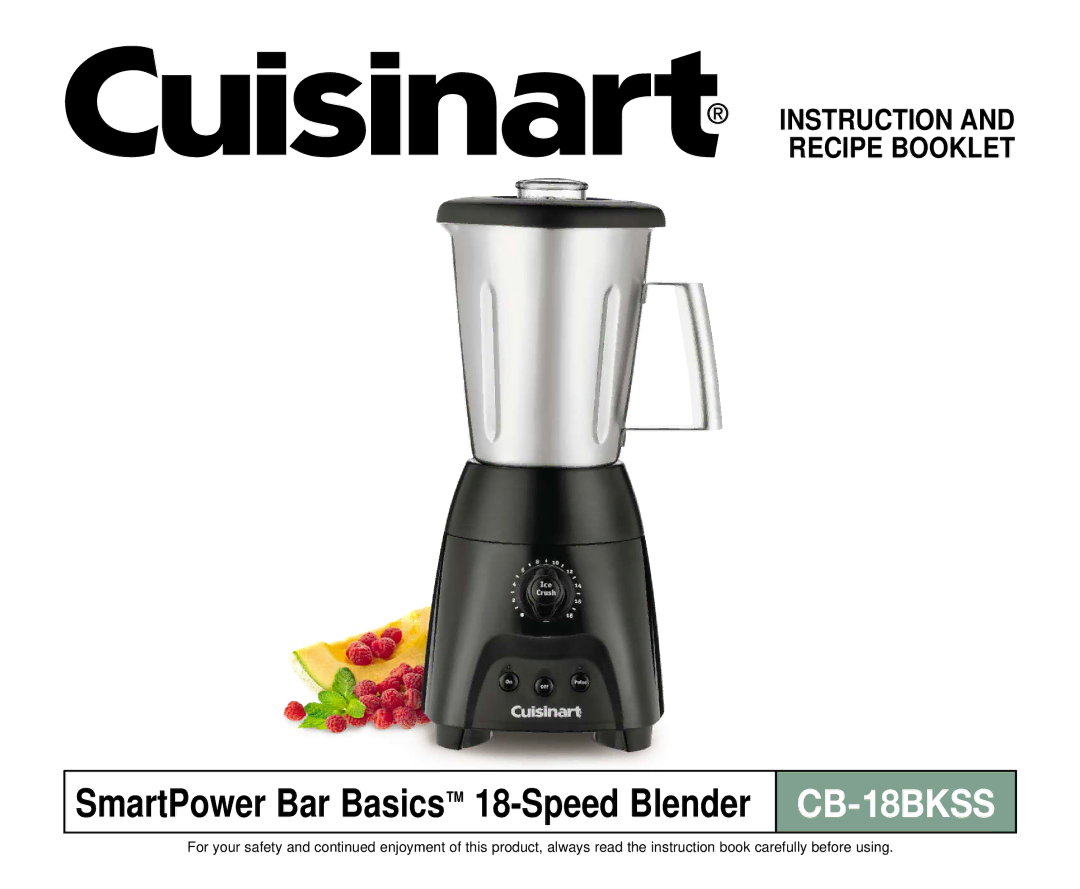 Cuisinart CB-18BKSS manual 