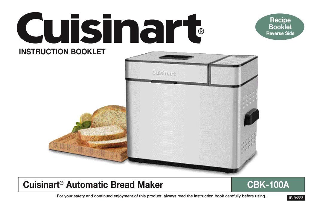 Cuisinart CBK-100A manual 