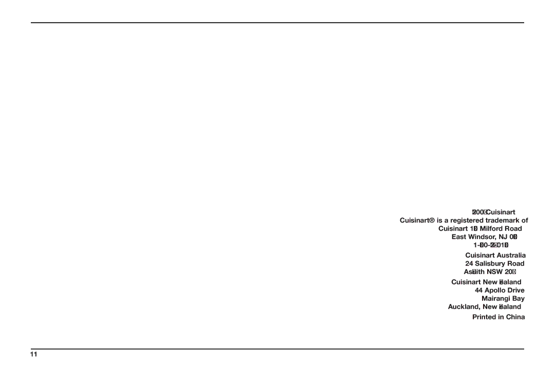 Cuisinart CBK-100A manual 