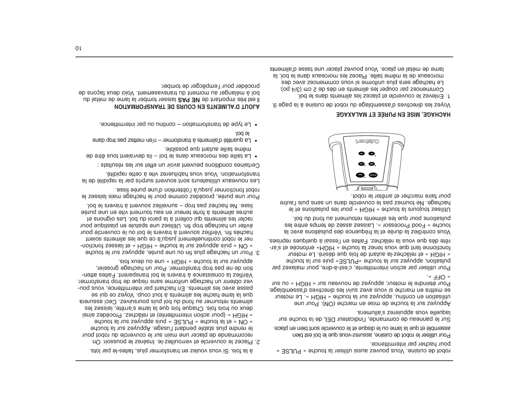 Cuisinart CBT-500FPC manual Fois deux ou une » High « touche la sur appuyez 