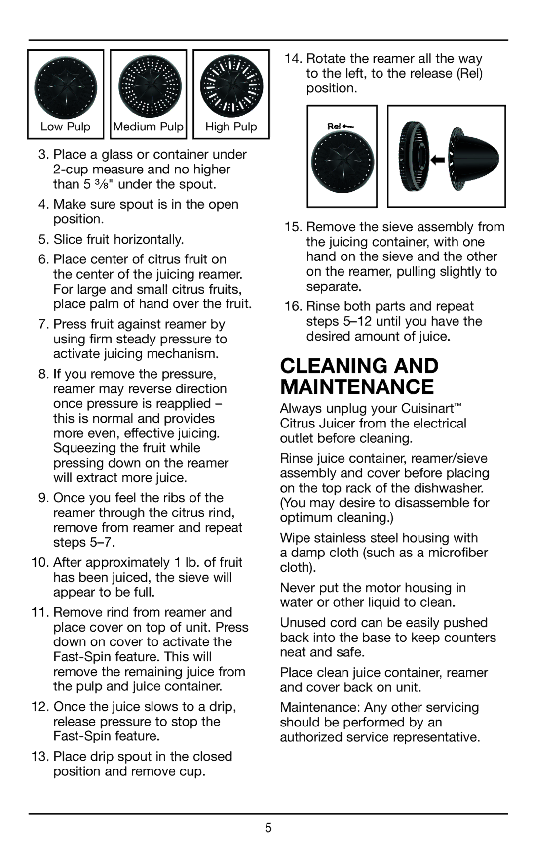 Cuisinart CCJ-500 manual Cleaning Maintenance 