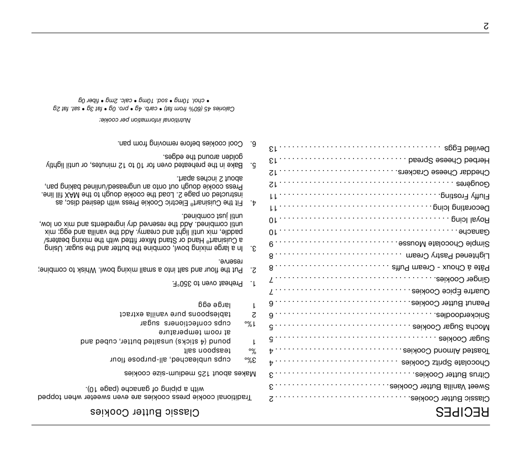 Cuisinart CCP-10 manual Cookies Butter Classic 
