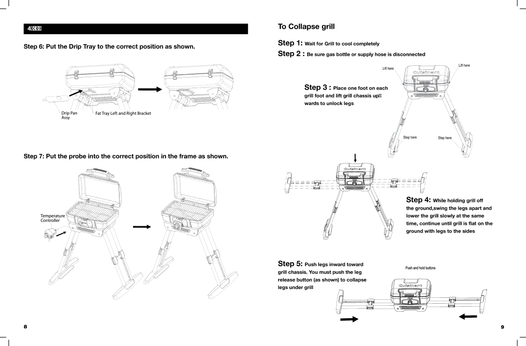 Cuisinart CEG-980 manual To Collapse grill 