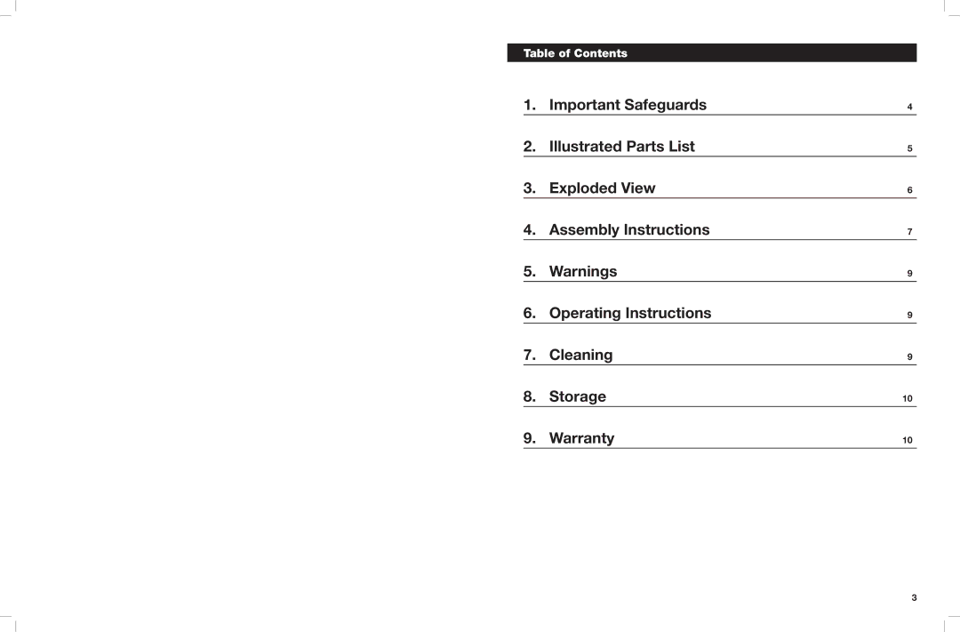 Cuisinart CEG-980T manual Table of Contents 