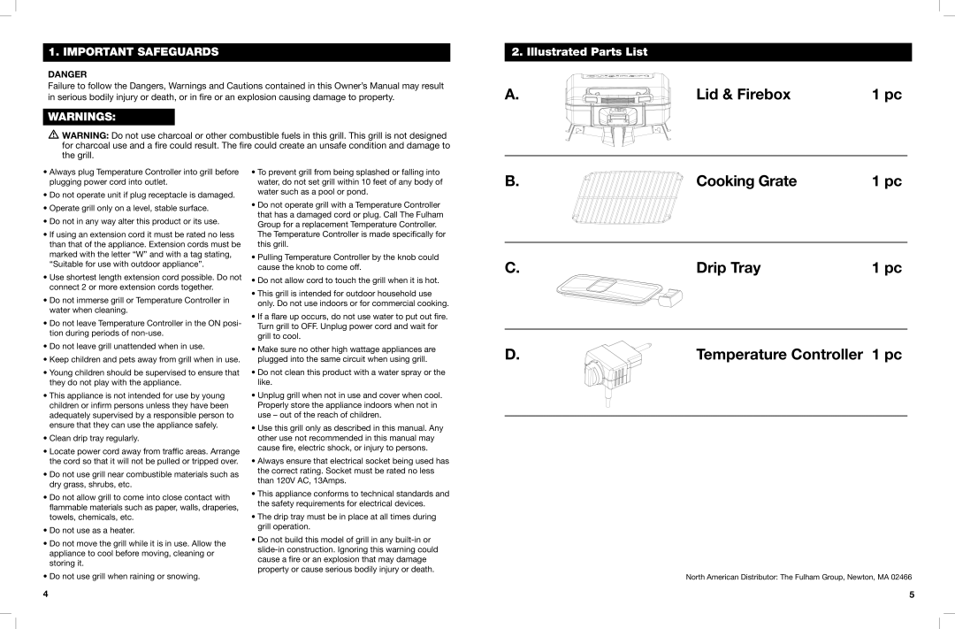 Cuisinart CEG-980T manual Lid & Firebox, Important SAFEGUARDSns Illustrated Parts List 