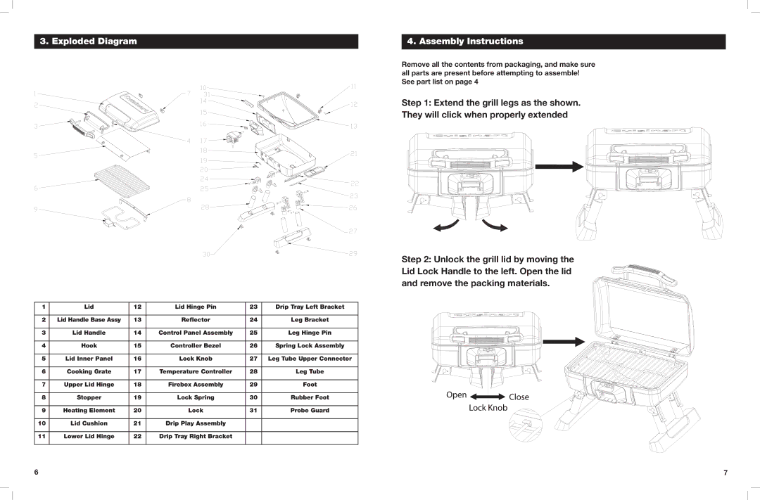 Cuisinart CEG-980T manual Exploded Diagram, Assembly Instructions 