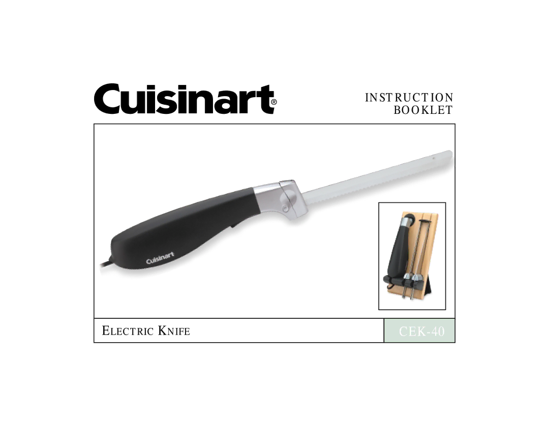 Cuisinart CEK-40 manual 