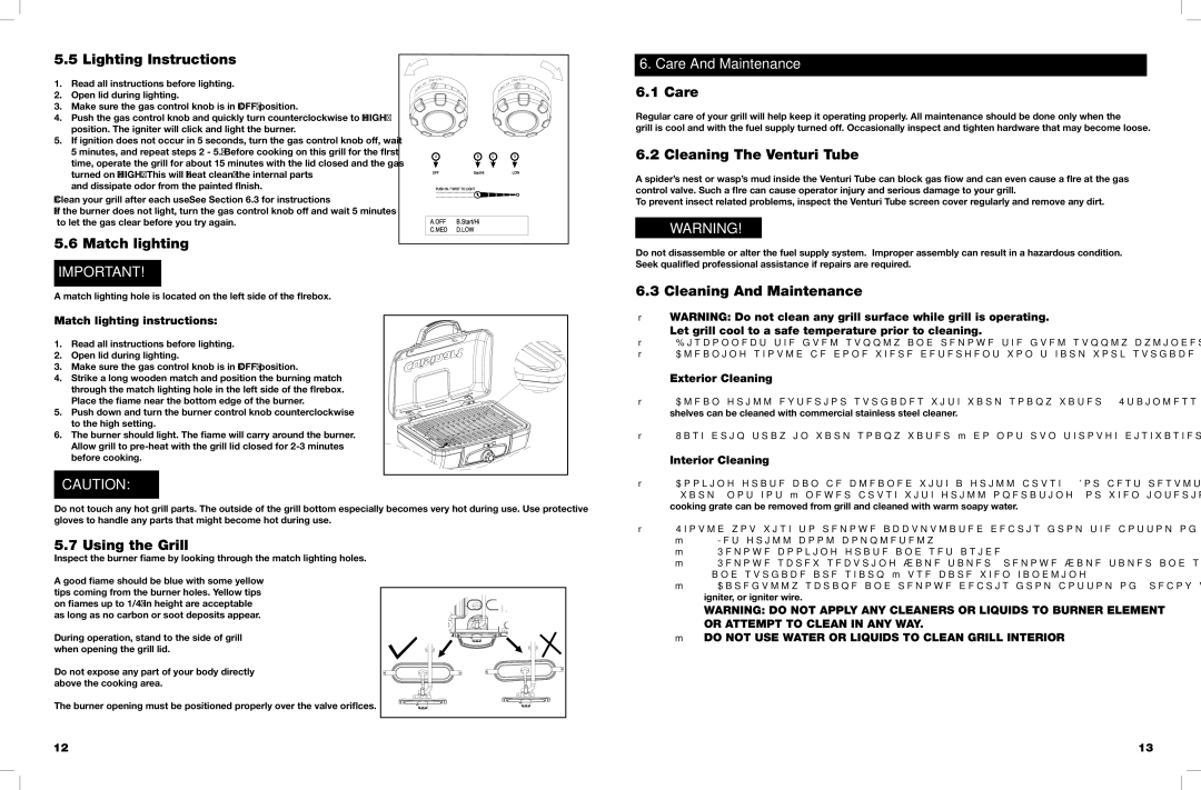 Cuisinart CGG-180 operating instructions Mcaution, Care And Maintenance 