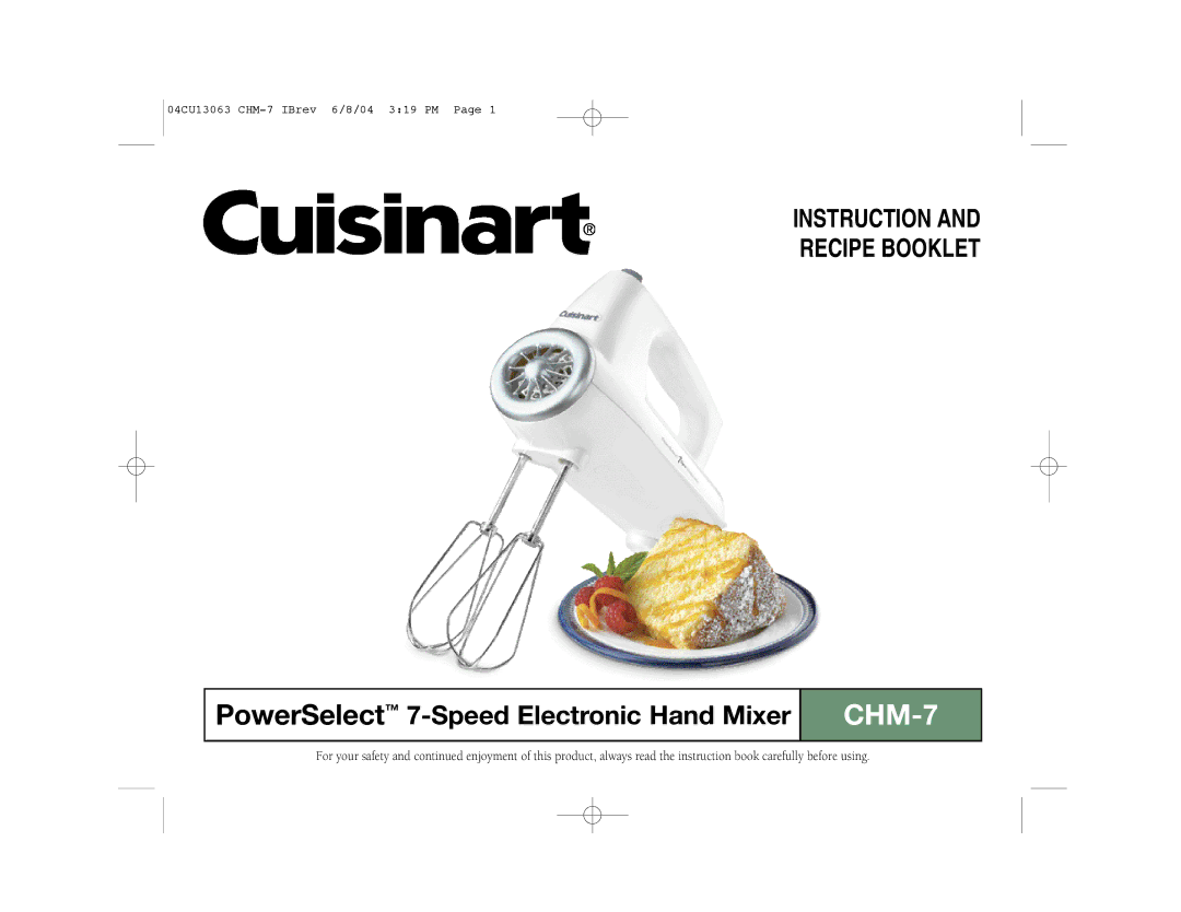 Cuisinart CHM-7 manual 