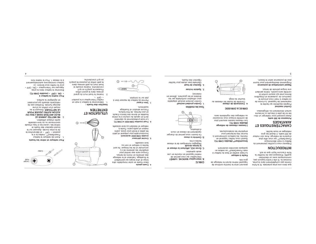 Cuisinart CHM-Series manual Entretien ET Utilisation, Avantages ET Caractéristiques 