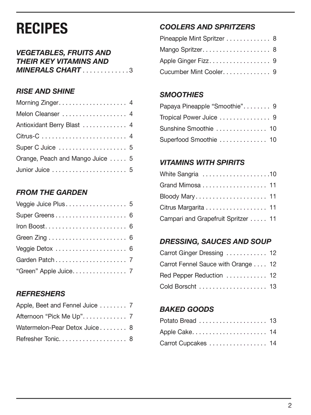 Cuisinart CJE-1000 manual Recipes 