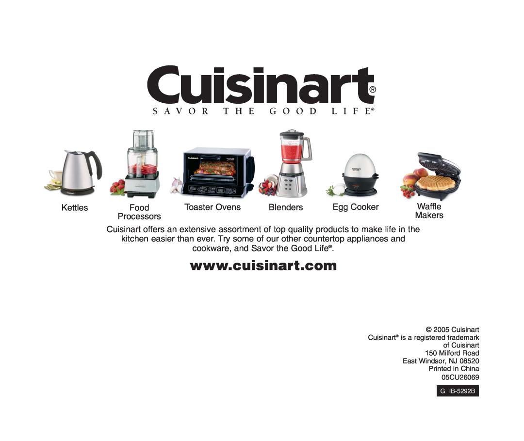 Cuisinart CMT-400P Series manual 