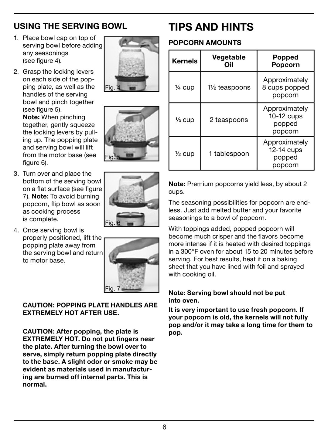Cuisinart CPM-700 Series manual Tips And Hints, Using The Serving Bowl 