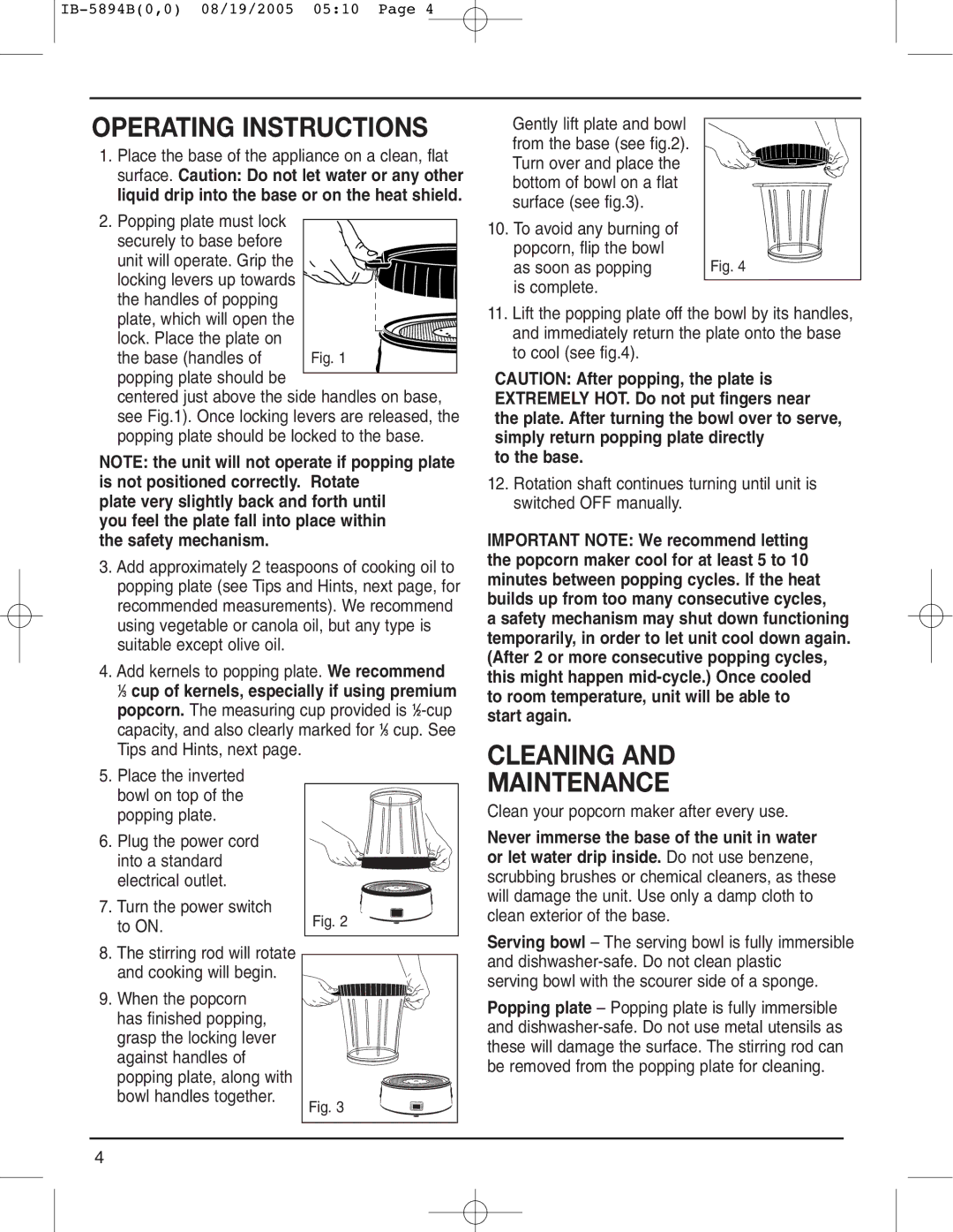 Cuisinart CPM-800 manual Operating Instructions, Cleaning, Maintenance, To the base 