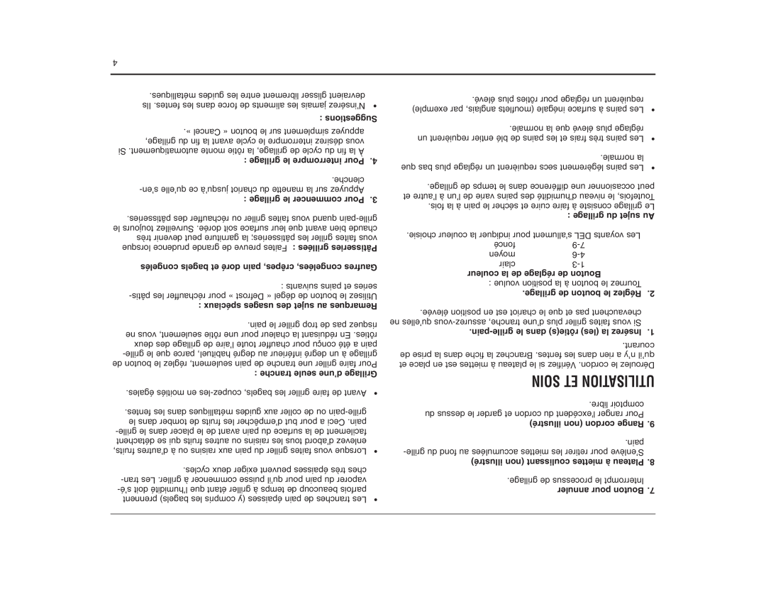 Cuisinart CPT-120RC manual Soin Et Utilisation 