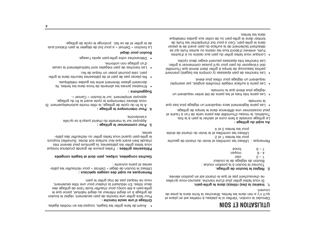 Cuisinart CPT-140RC manual Soin Et Utilisation 