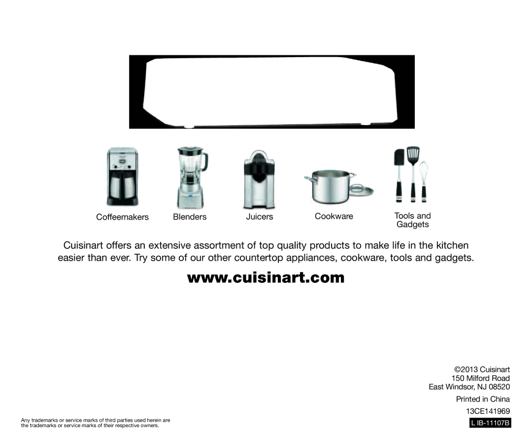 Cuisinart CPT-142, Compact 4-Slice Toaster manual Coffeemakers Blenders Juicers Cookware Tools Gadgets 