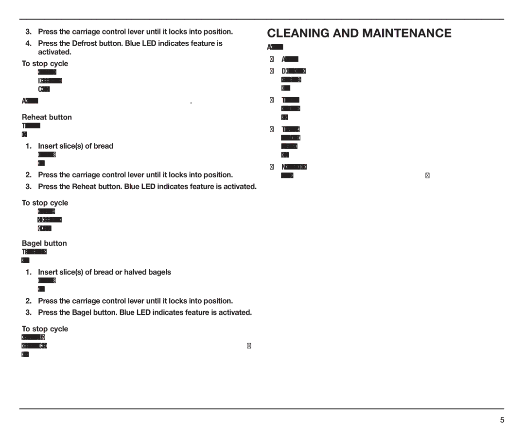 Cuisinart CPT-170 manual Cleaning and Maintenance 