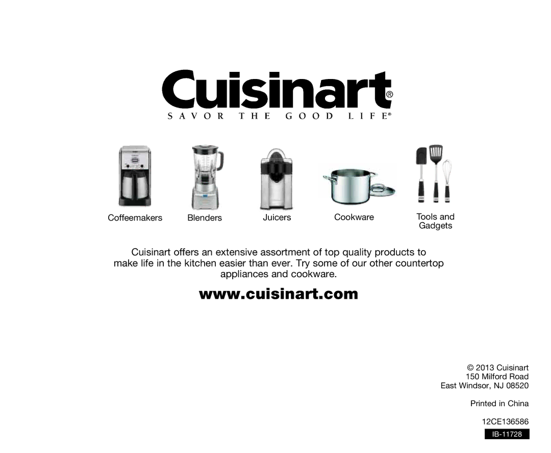 Cuisinart CPT-320, Classic 2-Slice Toaster manual Coffeemakers Blenders Juicers Cookware Tools Gadgets 