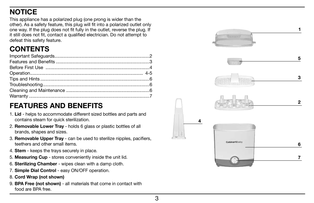 Cuisinart CS-6 manual Contents 