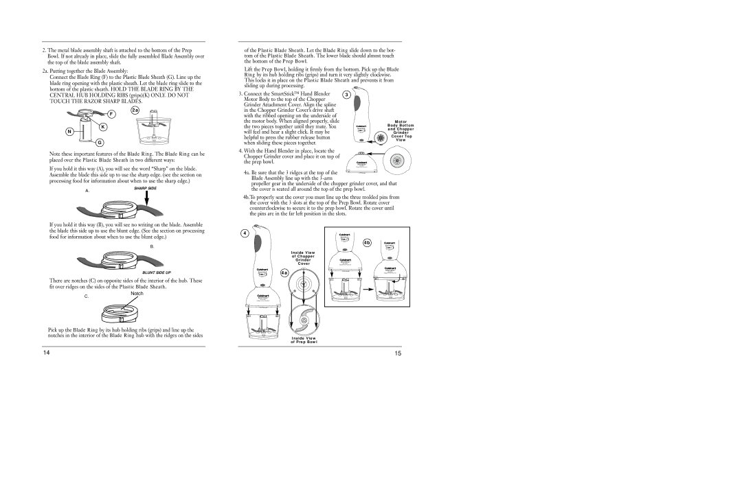 Cuisinart CSB-55 manual Notch 