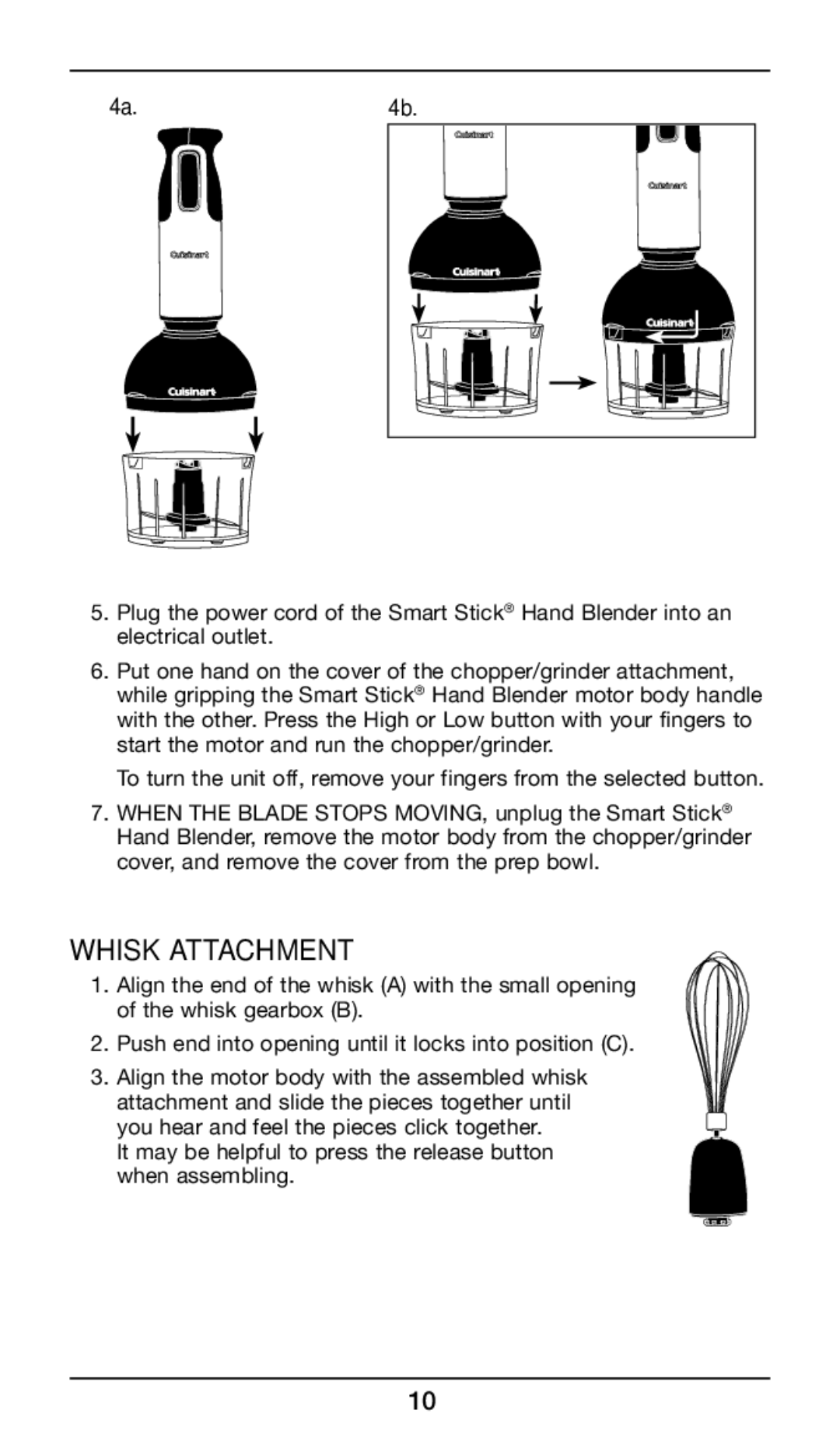 Cuisinart CSB-77 manual Whisk attachment 