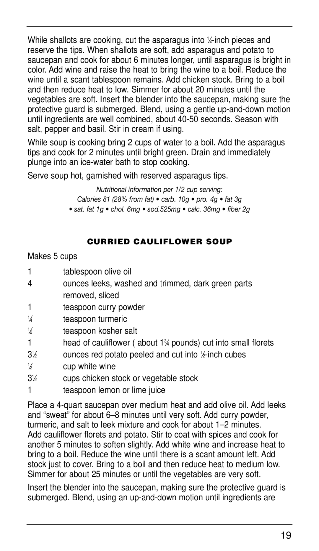 Cuisinart CSB-77 manual Makes 5 cups 