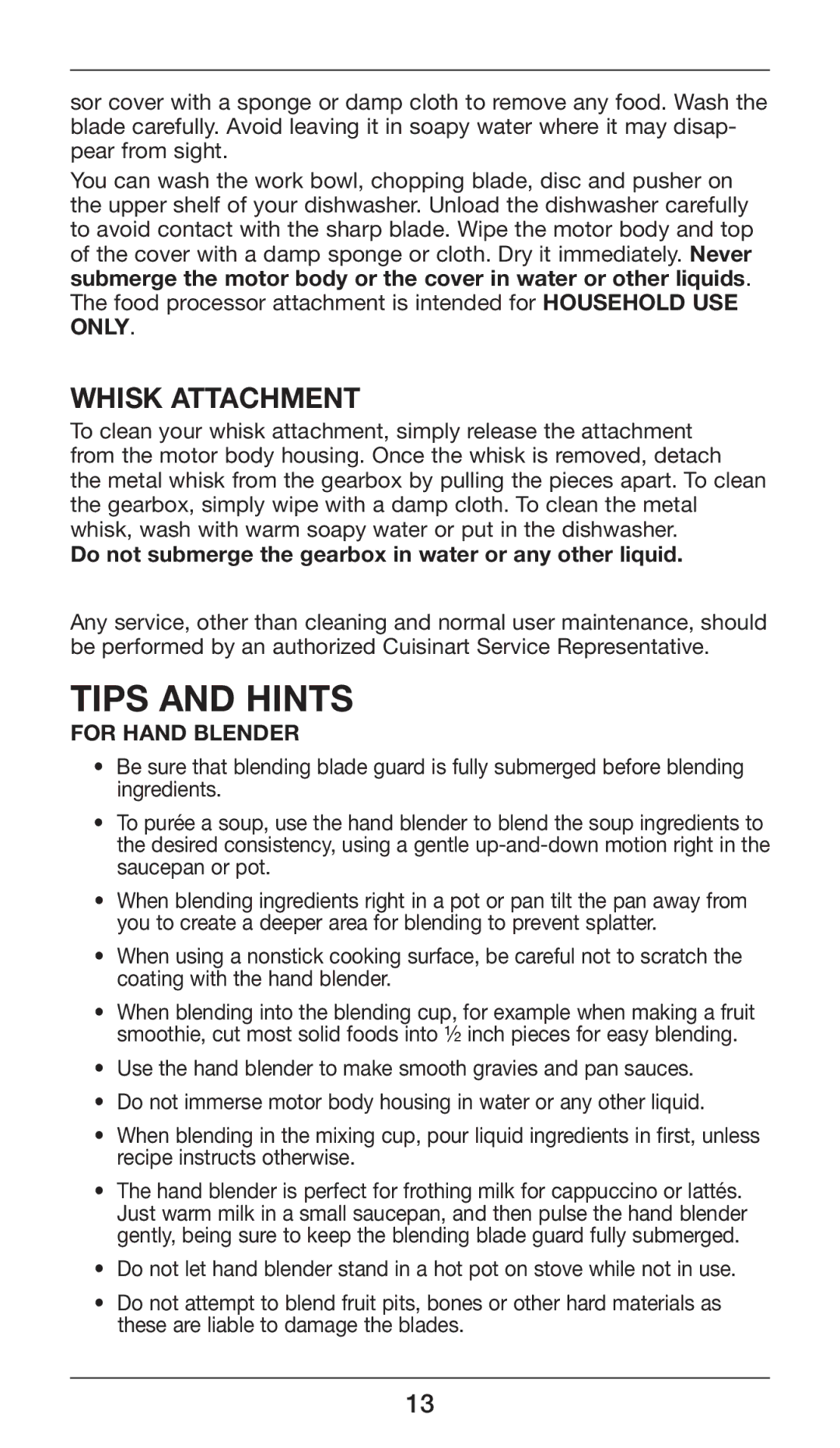 Cuisinart CSB-80 manual Tips and Hints 