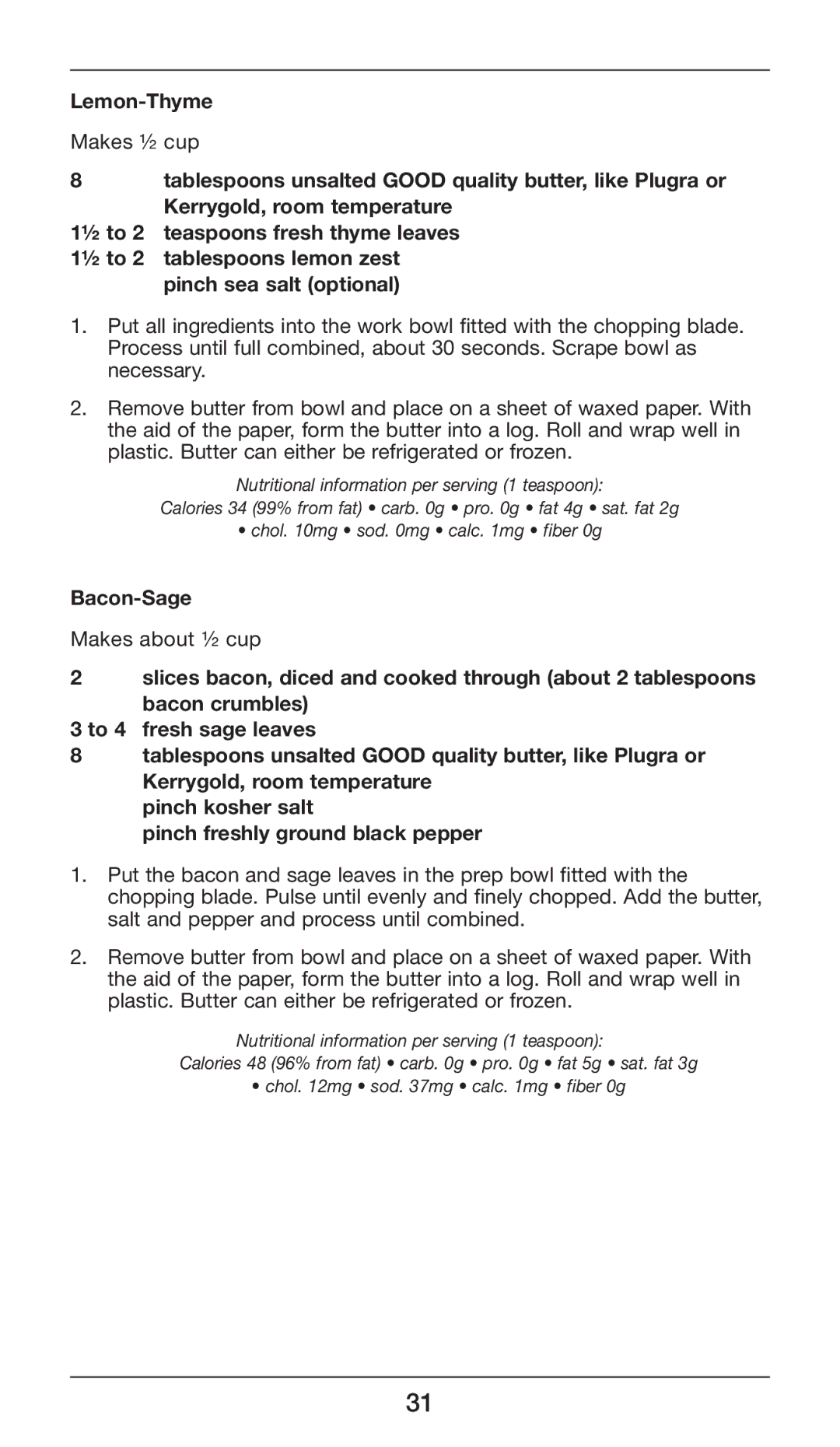 Cuisinart CSB-80 manual Lemon-Thyme 