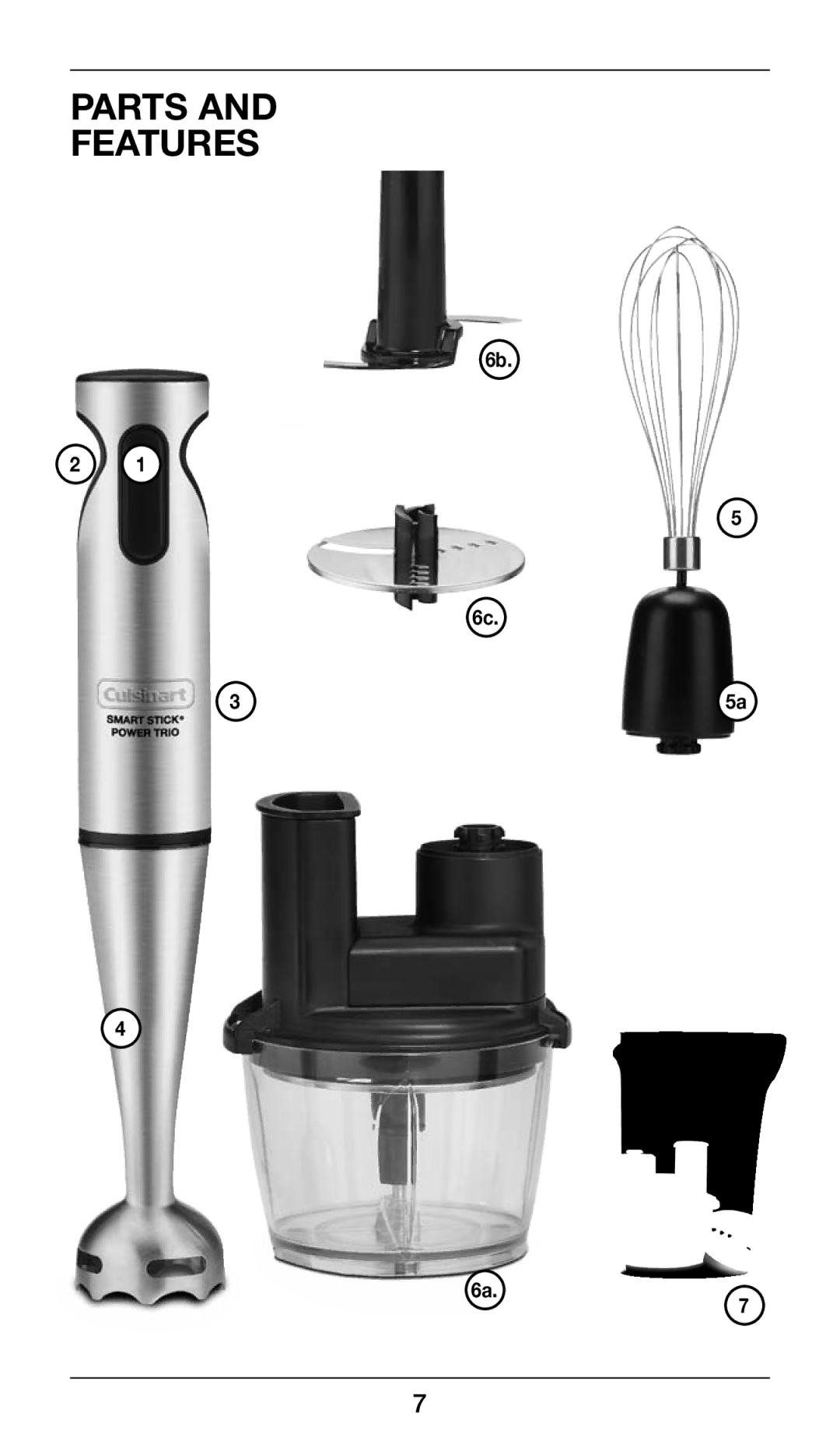 Cuisinart CSB-80 manual Parts FEATUREs 