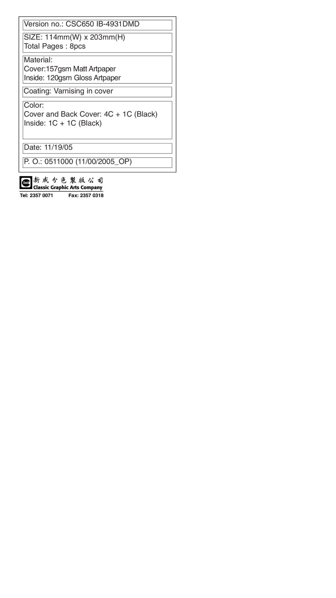 Cuisinart CSC-650 manual Tel 2357 Fax 2357 