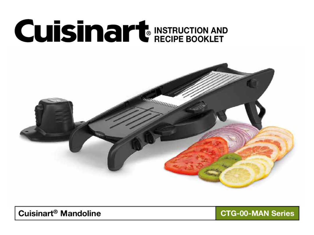 Cuisinart CTG-00-MAN manual Instruction and Recipe Booklet 