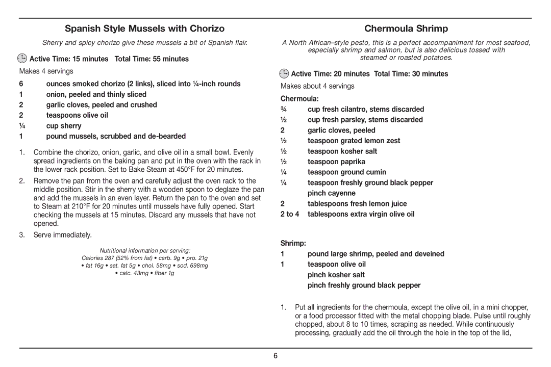 Cuisinart Cuisinart Spanish Style Mussels with Chorizo, Chermoula Shrimp, Active Time 15 minutes Total Time 55 minutes 