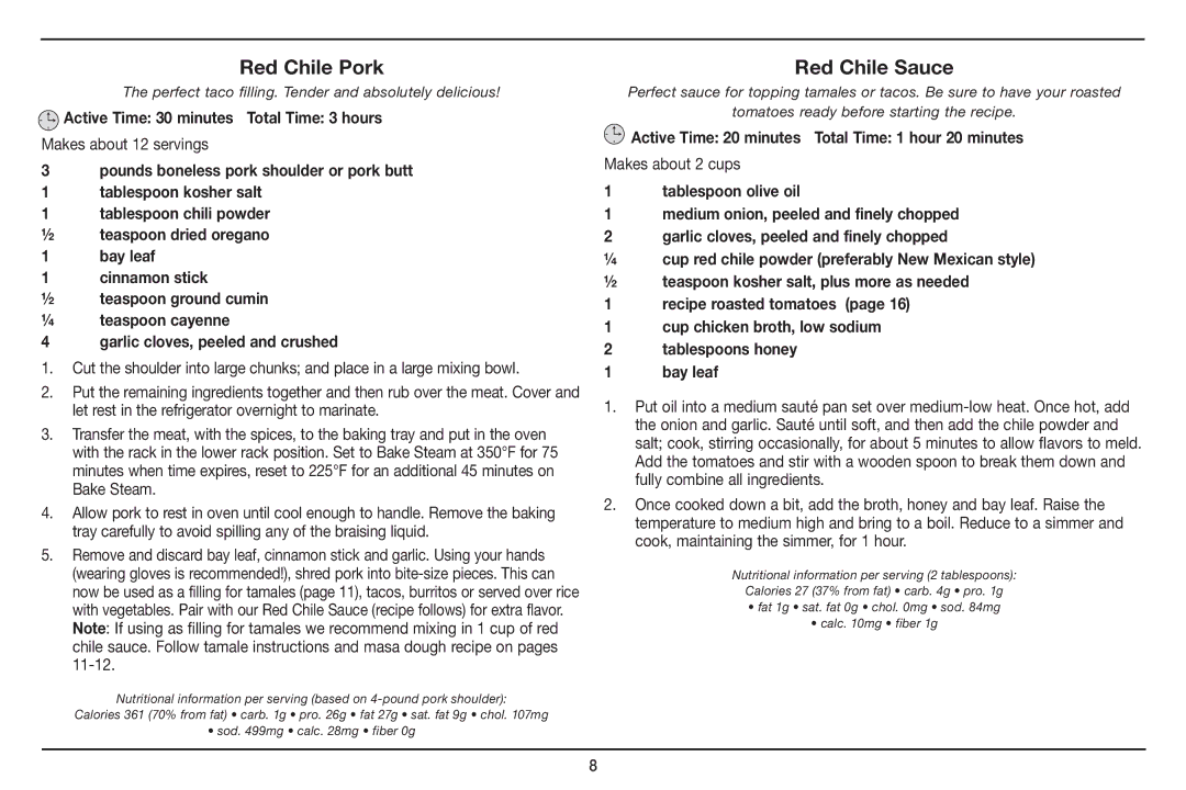 Cuisinart Cuisinart Red Chile Pork, Red Chile Sauce, Active Time 30 minutes Total Time 3 hours, Makes about 12 servings 